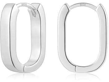Creolen Ohrringe Damen Gold Silber 925 Geometrisch U-Form Eckig Creolen | ALEXCRAFT Creolen Ohrringe Damen Gold Silber 925 Geometrisch U-Form Eckig Huggie Minimalist Creolen Ohrring Hypoallergen