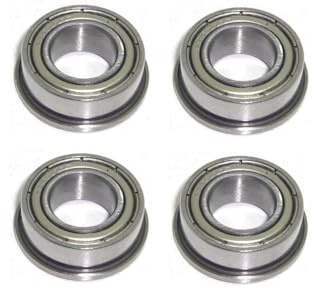 Flanschlager 10x19x7 mm - F63800 ZZ metallgedichtet 4 Stück - rcbay | Chromstahl Radial Kugellager mit Flansch für 10mm Welle