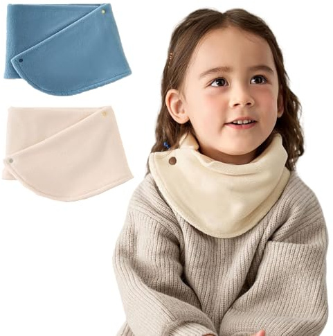 Oaygat 2 Pcs Loop Scarf Set Solid Warm Neck Warm Kids Winter Knit Scarves Soft Knitted Neck Toddler Soft Long Scarves for Boys and Girls Neckerchief