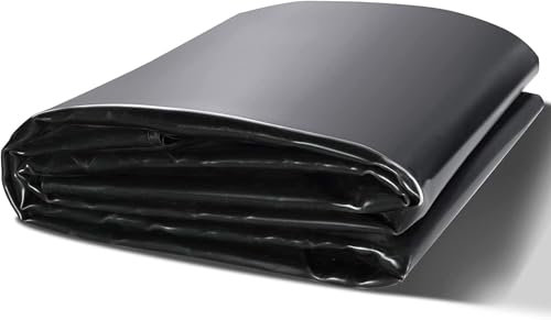 unmjgybc Revestimiento de Estanque de HDPE 10x16m Revestimiento de Caucho Negro para Estanque para paisajismo Cascadas y estanques pequeños