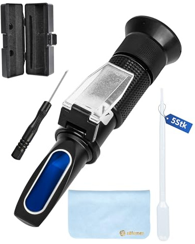 4-in-1 Frostschutz Refraktometer Mit ATC, Kühlmitteltester Für Ethylenglykol (G11 G12), Propylenglykol (G13), AdBlue (DEF), Batteriesäure Und Scheibenwaschflüssigkeit Schwarzes Kühlflüssigkeit Prüfer