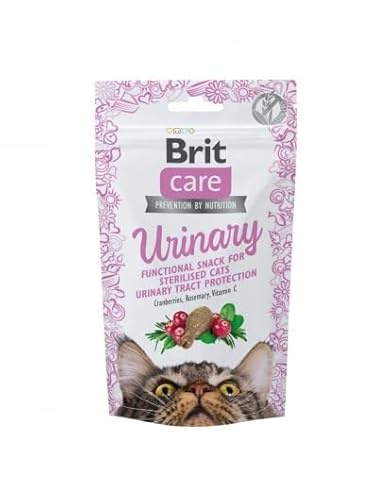 Brit Care Urinary Katzensnacks, Funktioneller Snack für sterilisierte Katzen, mit Cranberry und Rosmarin 2x50 g