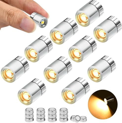 10 Stück Mini LED Lichter für Puppenhäuser, LED Licht Mini mit Batterie, Micro LED Licht zum Basteln, LED Minilichter, Miniatur Lichter für Vitrinen, Spielzeug Bausteine, Puppenhaus Beleuchtung