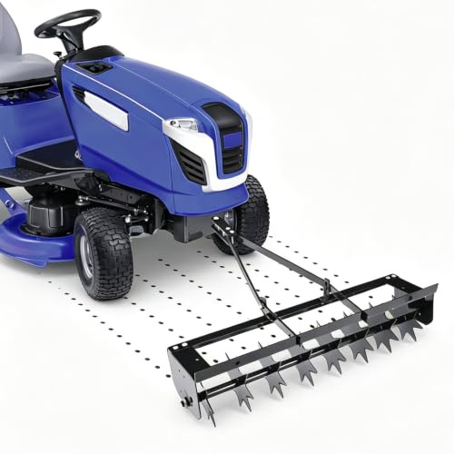 VonVVer 80cm Rasenvertikutierer für Rasentraktor mit 8 Sternstacheln | Rasenstriegel 45kg Belastbarkeit, 5cm Tiefe, Rasenlüfter mit Universalkupplung, 45kg Zusatzgewicht, für Aufsitzmäher & ATV