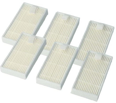 vhbw 6 x dammsugarfilter kompatibelt med iLife V3s, V50, V5, V5s, V5Pro, X5, V5 Pro, V55, V1, V3-dammsugare – HEPA-filter vit