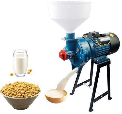 Molinillo de Granos eléctrico Comercial de 2200 W, para Especias secas y húmedas, para maíz, con Embudo de Espesor Ajustable, para harina de Alta Resistencia, Cereales y Trigo.
