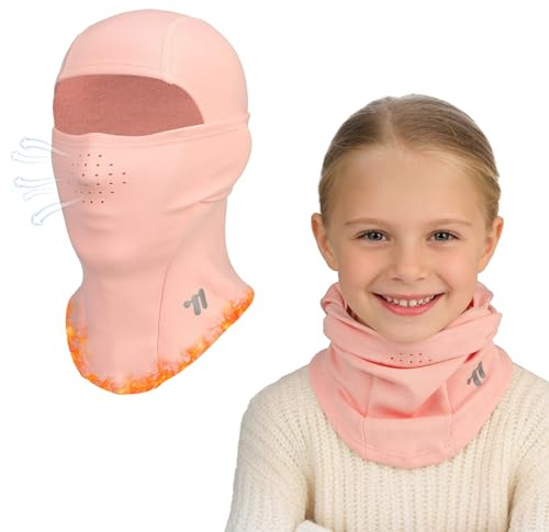 AYPOW Passamontagna Invernale in Pile Termico con Traspirante per Bambini 4-12Anni, Multifunzionale Antivento Maschera da Sci Ciclismo, Berretti con Scaldacollo per Ragazzi Ragazze all'Aria Aperta