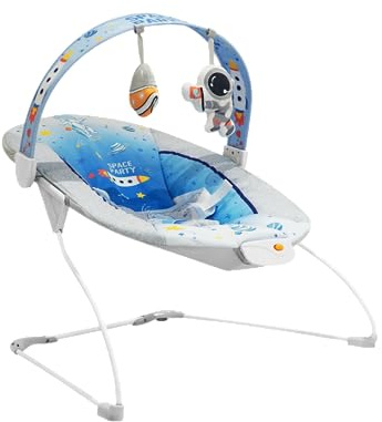 LADIDA Baby Bouncer for Infant, Baby Bouncer seat,Electric Infant Bouncers with Music for Babies 0-6 Months Up to 20 lbs (Blue)