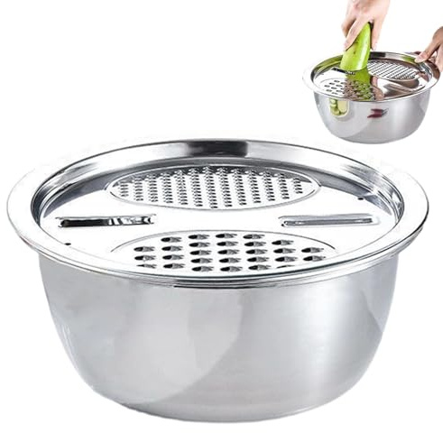 Ciotole Acciaio Inossidabile per Impasto - Bacinella Acciaio Inossidabile Da Tritare | Scodelle da Cucina con Base Antiscivolo - per Servire Lavare Conservare Insalate Pizze e Preparazione Pasti