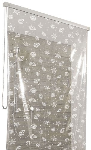 Kleine Wolke 3321114747 Duschrollo für Kleine Wolke-Leerkassette, 128 x 240 cm, Muschelmotiv weiß