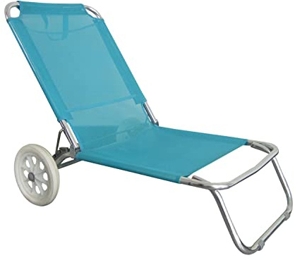 O'Beach Beach Chair with Wheels and Canopy Blue