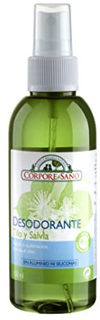 Corpore Sano - Desodorante en Spray Tilo y Salvia, Natural, Elimina el Mal Olor, Hasta 24h de Protección, Extracto Bio Certificado, Vegano, Sin Parabenos, Siliconas Aluminio, ni Triclosán, 150ml