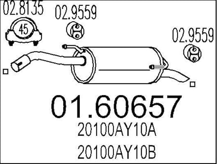 MTS Company 01.60657 Rear Silencer