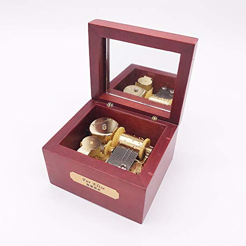 Youtang Wood Music Box,Mini Musical Box Gold-Plating Movement,Play Somewhere in Time,Rose Wood