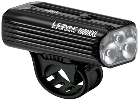 LEZYNE Super Drive 1600 USB Rechargeable LED Bicycle Light Unisex Adult, Black, Size: One Size (Manufacturer's Size: One Size)