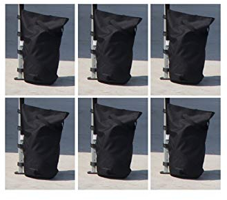 Kronenburg Pavillon Gewichte 6er Set in Schwarz – mit Sand, Splitt, Kies etc. befüllbar - Füllvolumen pro Stück ca. 13 kg – zusätzliche Standsicherung für Gartenzelt