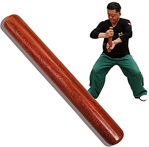 Tai Chi Ruler Tai Chi Stick Tai Chi Bang Tai Chi Rod,Tai Chi for Beginners,Tai Chi for Seniors,Martial Arts Taiji Stick Kungfu Bang Slow Exercise Equipment Polished Solid Wood E(Color:Redwood40*3.5cm)