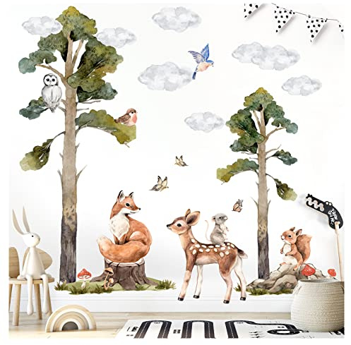 Grandora Wandsticker Waldtiere Kinderzimmer Wandaufkleber Wandtattoo DL772-5