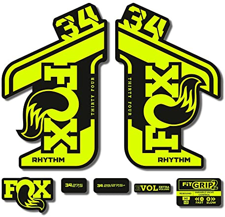 STAR SAM Aufkleber Fox 34 Rhythm 2021 Fluoreszierend Gelb 1 cm