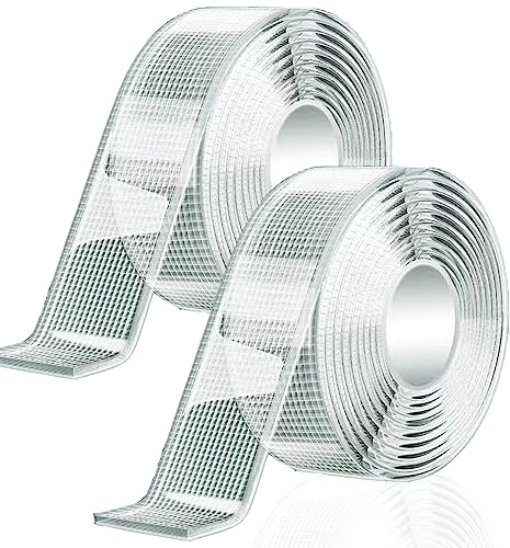 Doppelseitiges Klebeband Extra Stark Ablösbar, 6M Aufgerüsteter Bouki Nano Klebeband Spurlos, Rutschfest, Wiederverwendbar, Doppelseitig Klebend (2 Rollen:3CM*6M)