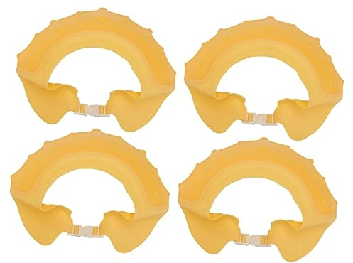 FRCOLOR 4pcs Protective Shampoo Hats Silicone Bathing Caps for Boy Girl Ear Protection Hats for Hair Washing in Bathroom for Newborns and Toddlers