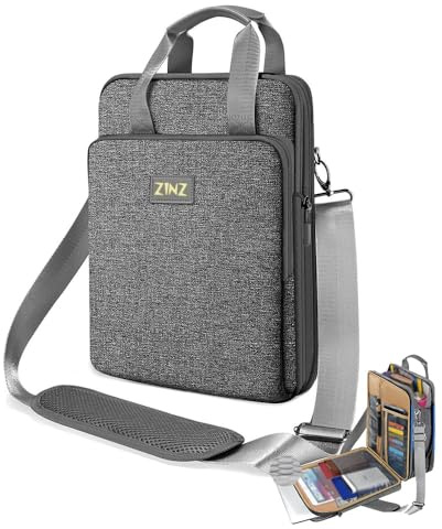 ZINZ Laptop Axelväska 12,3-13 tum Fodral, Utbyggbar Handväska med Fack för Värdesaker, kompatibel med MacBook Neo/Air/Pro 13, iPad 12,9/13/11, Vattenavvisande & Stötabsorberande -grå