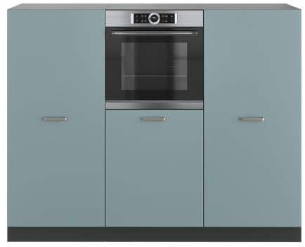 Vicco Einbauküche R-Line, Blau-Grau/Anthrazit, 180 cm | 3 Module · Höhenverstellbare Füße · Ohne Arbeitsplatte · Robuste Fronten · Mit Backofenschrank · Frei kombinierbar
