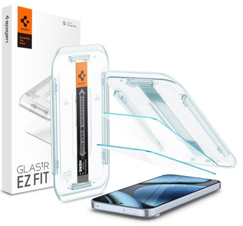Spigen Glas.tR EZ Fit Skärmskydd kompatibel med Google Pixel 10, Pixel 10 Pro, Pixel 9, Pixel 9 Pro, 2 stycken skyddsglas, Kristallklart, Responsiv Touch, Case friendly, 9H härdat glas