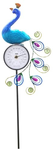 Thermomètre extérieur Design de paon de conception solaire étanche thermomètre extérieur avec pommette 42 pouces éclair