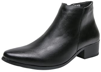 Stiefeletten Herren Leder Chelsea Boots Lederschuhe Mit Blockabsatz Herrenschuhe Abendschuhe Biker Motorrad Stiefel Männer Kurzschaft Stiefel Reißverschluss Westernstiefel Lederstiefel Gr.37-43