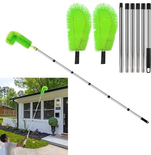 Gutter Cleaner Gutter Cleaning Tools from The Ground 8.2 Ft Gutter Cleaner with 2 Gutter Cleaning Brush Roofing Tool Rain Gutter Guard Cleaner For Cleaning Gutter(Green)