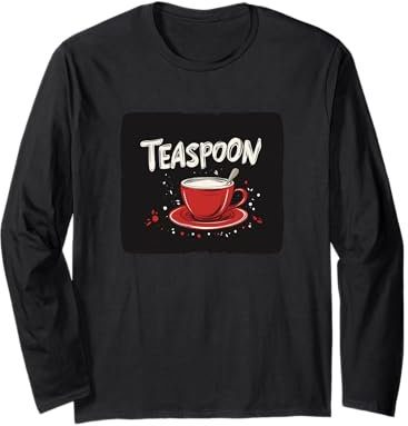 Costume tasse à thé rouge avec cuillère à café pour homme et femme Manche Longue