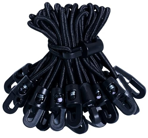 YUNSHANGHE 25 Stück Spanngummi mit Haken, 10cm Expander mit Haken, Gummispanner mit Haken, Multifunktional Planenspanner für Planen Plakate Zelt Banner Pavillions, Schwarz