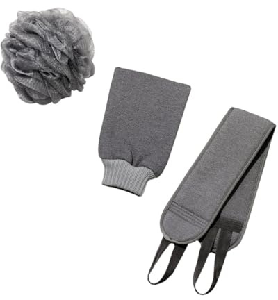 Vaguelly Teiliges Herren-badset Sprudelndes Pe-peeling-handschuh-set Mit Langem Rückenband Sanfte Hautreinigung Tiefenmassage Und Effektives Rückenpeeling Für Dusche Und Badewanne