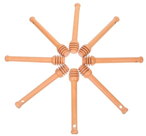 Alipis 8 Pièces Bâtonnets pour Miel Mini Cuillères Agitateurs pour Pot de Miel Distributeur Naturel pour Mariage et Fête Multifonction pour Confiture et Sirop