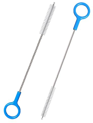 Flexible Straw Brush 2 Pack,Food Grade Stainless Steel for Stanley Tumblers | Soft scratch-proof bristles protect bottle inner walls, flexible structure fits curved straws, eco-friendly cleaning tool
