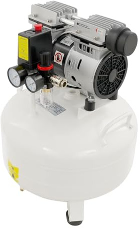 Silent Flüsterkompressor 30L 8bar, 550W Ölfreier Luftkompressor Leise (65 dB) mit 30 Liter Tank, Druckluftkompressor für Reifen, Spritzpistolen, Nagler & Werkstatt