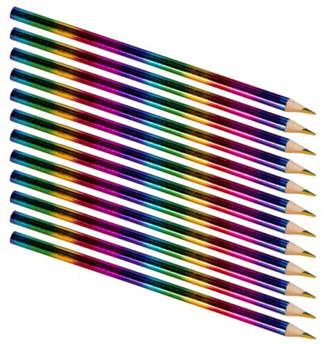 ULTECHNOVO 12 Lápices de Colores de Madera Núcleo Múltiple Arcoíris, Lápices de Pintura Solubles en Agua, Kit de 12 Piezas para Dibujo y Coloreado Escolar, Prácticos y Portátiles Estudiantes