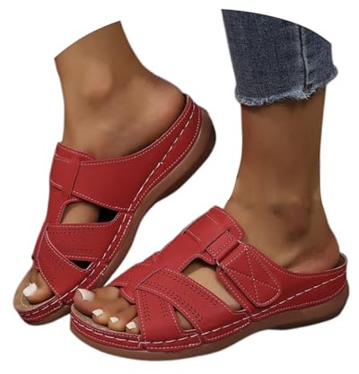 Générique Sandali Ortopedici Aperti Frontali - Scarpe Estive Alla Moda E Comode Per Le Donne Ciabatte Casual Moda Contemporaneo Sandalo Zeppe Scarpe traforate Leger