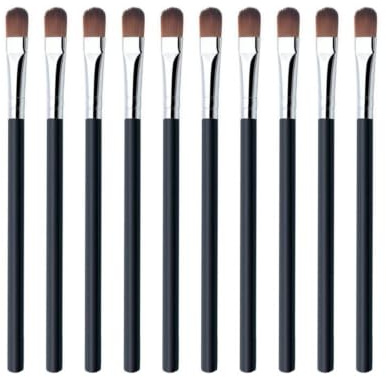 10 stycken ögonskuggsborstar med mjuka borst, sminkverktyg för nybörjare, lämplig för ögonmakeup, markera, reparera och perfekt smink.