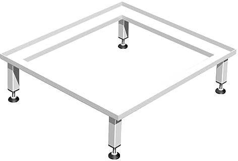 Metallbau Sent Waschmaschinen Untergestell 12 cm - ohne Ablage - voll verschweißt - Podest - Untergestell - Unterschrank - Sockel - Made in Germany - Handarbeit