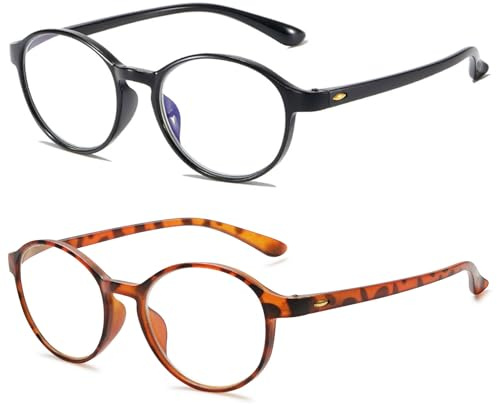 VEVESMUNDO Anti blaulicht Lesebrillen Damen Herren Modern Runde Flexibel Computerbrille Blaulichtblockierend Lesehilfe Sehhilfe Blaulichtfilter Brille