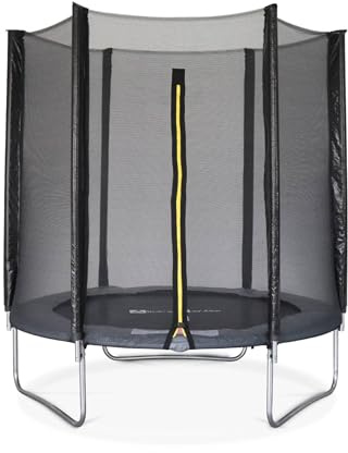 Alice's Garden - Rundes Trampolin Ø 180cm grau mit Schutznetz - Cassiopée - Gartentrampolin 2m | PRO Qualität. | EU-Standards.
