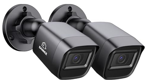 SANNCE 1080P HD TVI Bullet Security Cameras with 30m Night Vision and IP67 | Weatherproof Rating, Perfect for Indoor/Outdoor Surveillance Analog CCTV Security Camera Systems, 2 PACK