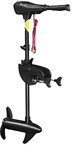 in.tec Bootsmotor Elektromotor Außenbordmotor Boot Außenborder 12 V / 46 lbs schwarz 129x48x16,5cm
