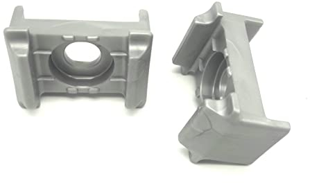 50x Kunststoffblock Silber Doppelstabmattenzaun f. Pfosten 40x60 Auflagebock 50x Kunststoffblock Zaun Befestigung Vebinder Dämpfer Halterung