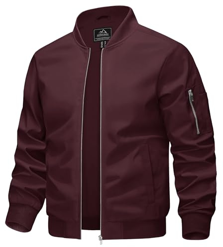 KEFITEVD Herren Leichte Dünne Bomberjacke Blouson Jacke Übergangsjacke | Lässige Bomber Blouson, Windjacke mit Reißverschluss, Wasserabweisende Pilotenjacke, Geeignet für Frühling Sommer und Herbst