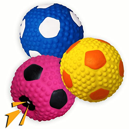 Wieppo Soft Squeaky Dog Ball 2.56”, Latex Squeaky Dog Toys for Medium Dogs and Small Dogs to Fetch, Chase 3pcs for Small, Medium Breeds