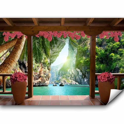 murando - Papier Peint Panoramique Intissé Salon, Bois, 350x256 cm | Fabrication EU, Tapisserie Murales Papier Peint, Revêtement Mural, Papiers Peints, Grand Poster Mural, Effet Bois, Décoration
