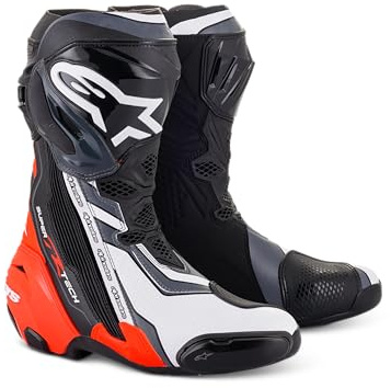 Alpinestars Herren Supertech R Motorradstiefel Motorradschuhe, Schwarz, 46 EU